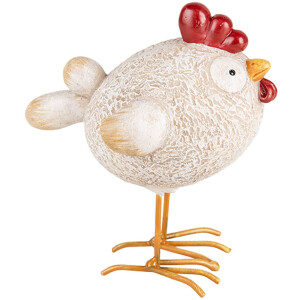 Clayre & Eef 6PR5270 Decorative Chicken White Red...