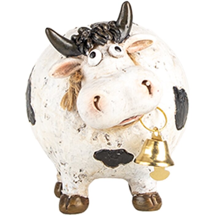 Clayre & Eef 6PR5275 Decorative Cow White Black 9x7x9 cm