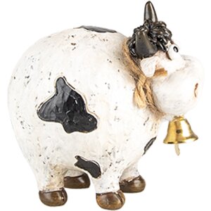 Clayre & Eef 6PR5275 Decorative Cow White Black 9x7x9 cm