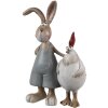 Clayre & Eef 6PR5280 Decorative Rabbit with Chicken Brown White 7x3x10 cm