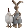 Clayre & Eef 6PR5280 Decorative Rabbit with Chicken Brown White 7x3x10 cm