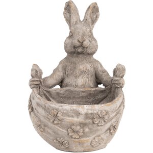 Clayre & Eef 6TE0559 Flower Pot Rabbit Grey Beige...