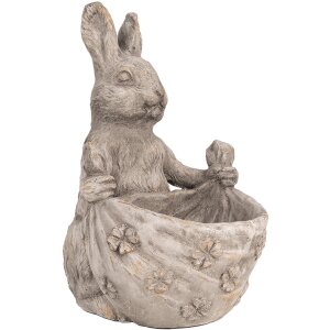 Clayre & Eef 6TE0559 Flower Pot Rabbit Grey Beige...