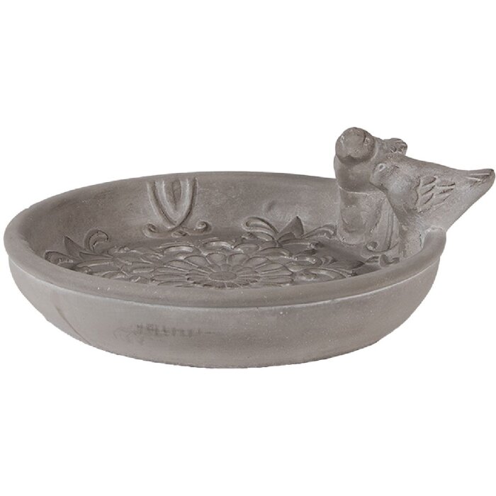 Clayre & Eef 6TE0561 Bird Feeding Bowl Stone Grey 25x24x9 cm Antique