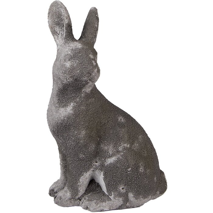 Clayre & Eef 6TE0565 Decorative Rabbit Stone Grey 14x10x23 cm Antique Style