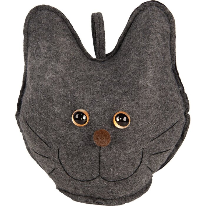 Clayre & Eef TW0619 Decoration Cat Grey 20x14x22 cm