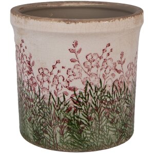 Clayre & Eef 6CE2017L Flower Pot Ceramic Beige Green...