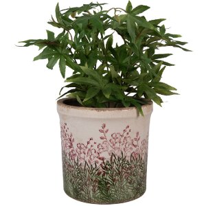 Clayre & Eef 6CE2017L Flower Pot Ceramic Beige Green...