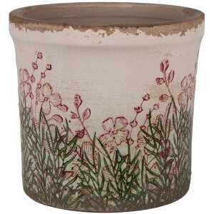 Clayre & Eef 6CE2017S Flower Pot Ceramic Beige Green...