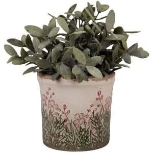 Clayre & Eef 6CE2017S Flower Pot Ceramic Beige Green...