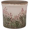 Clayre & Eef 6CE2017S Flower Pot Ceramic Beige Green Ø 13x12 cm Country Style