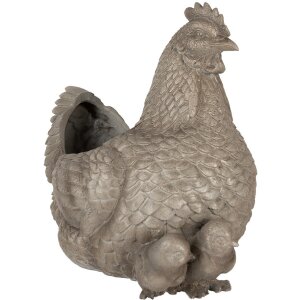 Clayre & Eef 6PR5447 Blumentopf Huhn Grau 46x30x38 cm...