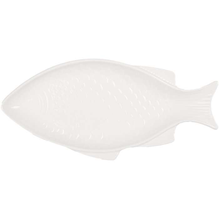 Clayre & Eef 6CEBO0197M Bowl Fish Ceramic White 29x14x3 cm 150 ml