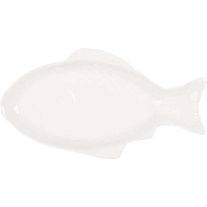 Clayre & Eef 6CEBO0199XS Bowl Fish Ceramic White 27x14x3 cm 125 ml