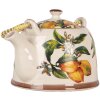 Clayre & Eef 6CETE0174 Teapot Ceramic White Yellow 800 ml Retro