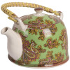 Clayre & Eef 6CETE0176 Teapot Ceramic Green Red 800 ml Retro Vintage