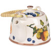 Clayre & Eef 6CETE0177 Teapot Ceramic White Yellow 800 ml Retro Vintage