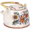 Clayre & Eef 6CETE0178 Teapot Ceramic 800 ml White Blue Vintage Style