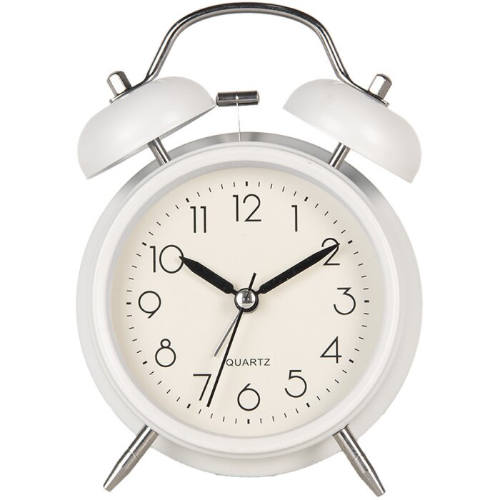 Clayre & Eef 6AC0031W Alarm Clock Analogue White 12x6x17 cm 1xAA