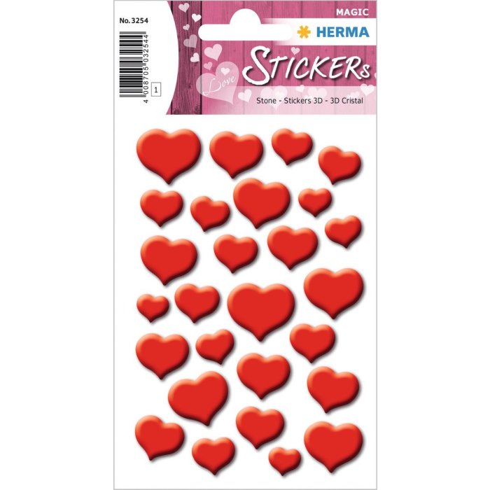 HERMA decorative labels MAGIC Red Hearts