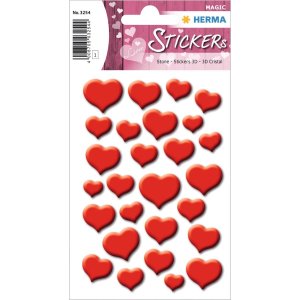 HERMA decorative labels MAGIC Red Hearts