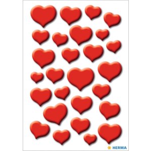 HERMA decorative labels MAGIC Red Hearts