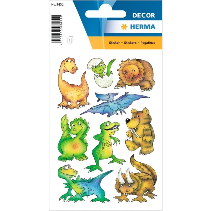 HERMA decorative labels DECOR Dinos 3 sheets