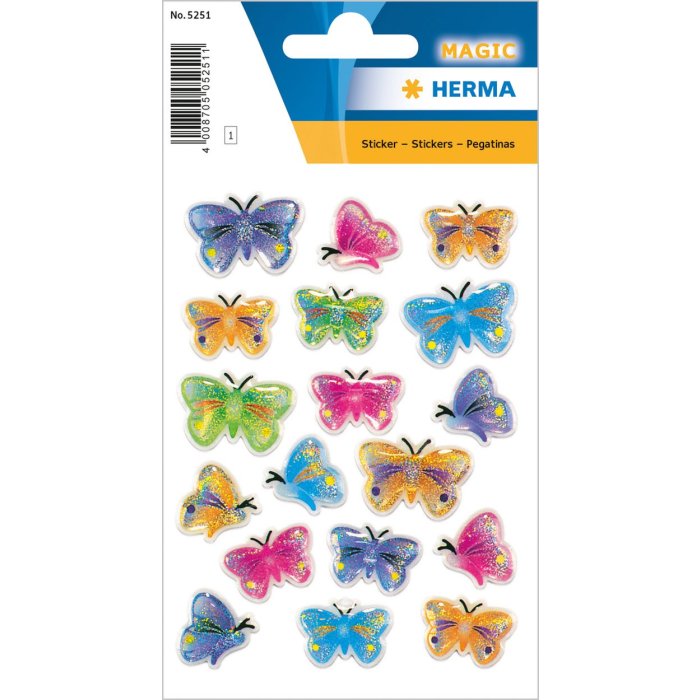 decorative labels MAGIC Schmetterlinge 1 sheet