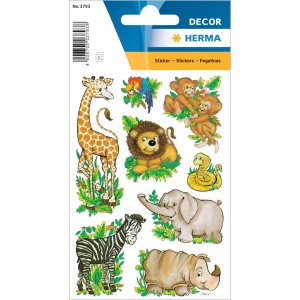 HERMA decorative labels DECOR Dschungeltiere 3 sheets