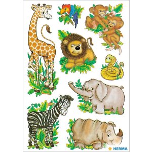 HERMA decorative labels DECOR Dschungeltiere 3 sheets