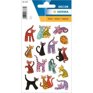 HERMA decorative labels DECOR Abstrakte Katzen 3 sheets