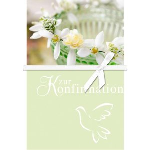 Artebene Card Confirmation-Bow-Wreath of Flowers