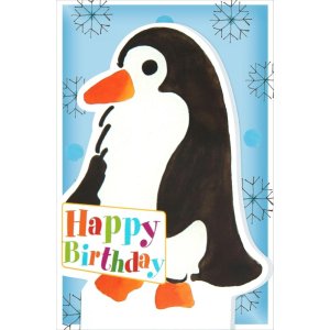 Art Level Card Stand-up-Birthday-Penguin-Glitter