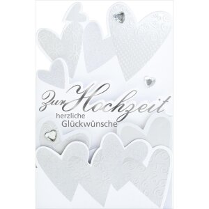 Art Level Card Embossing-Wedding-Hearts-Glitter-