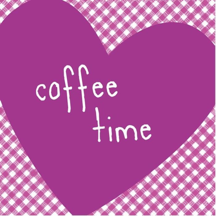 Napkins 25x25 Heart Coffee Time