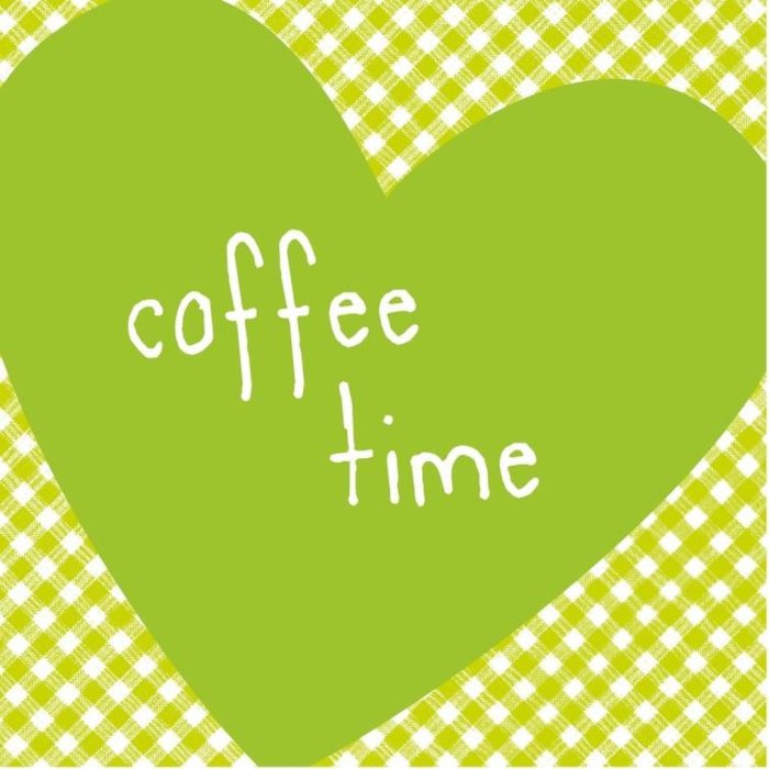 Paper napkins Heart - coffeetime - green