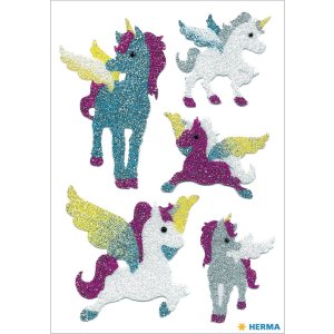 decorative labels MAGIC unicorns Diamond glittery 1 sheet