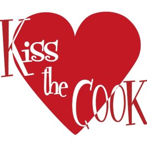 Paper napkins Heart - Kiss the Cook - red