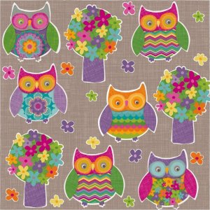 Paper napkins owl - small - taupe