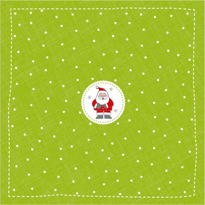 Paper napkins Santa - Mini - green