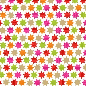 Paper napkins star - pink - green