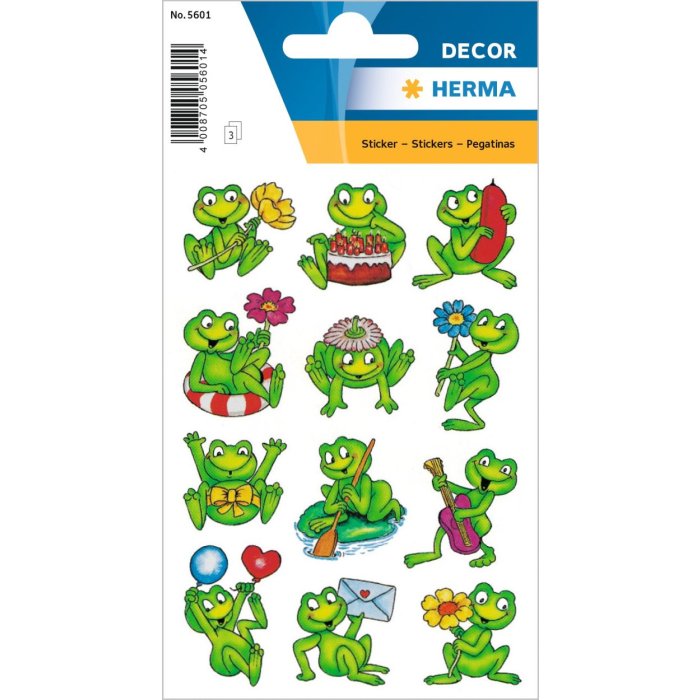 HERMA Decorative labels DECOR frogs 3 sheets