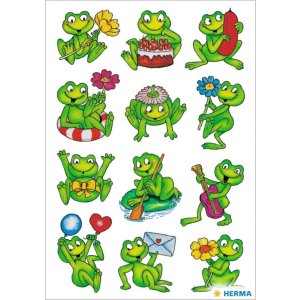 HERMA Decorative labels DECOR frogs 3 sheets