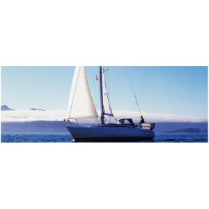 Art Plain Card Sailboat-21x8 cm