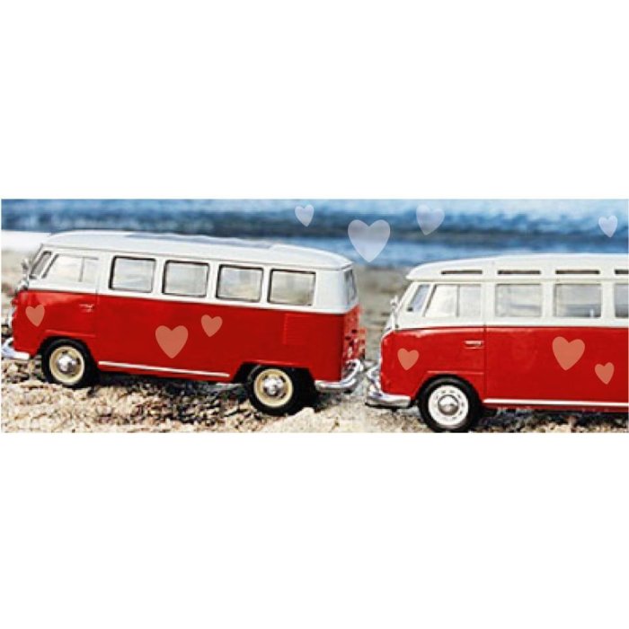 Artebene Card Bus on the Beach-21x8 cm