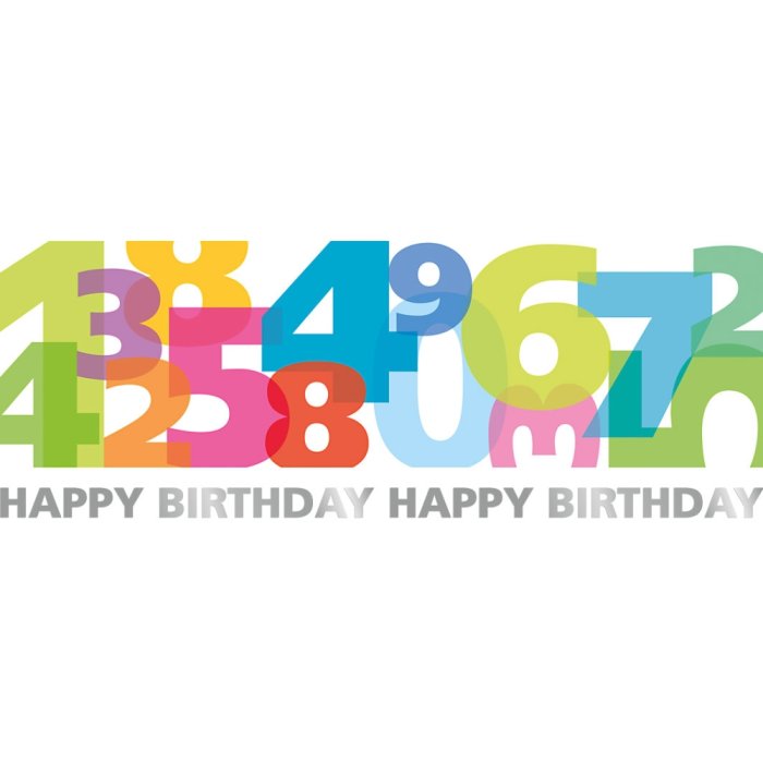 Artebene Card Embossing-Birthday-Numbers-21x8 cm