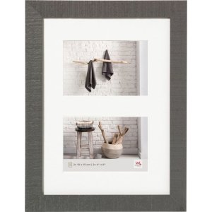 HOME wooden gallery frame 2 photos 10x15 cm gray