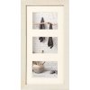 Wooden frame for 3 photos 10x15 HOME cream white