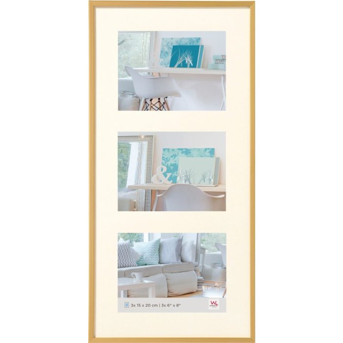 Walther Gallery Frame New Lifestyle 3 photos 15x20 cm gold