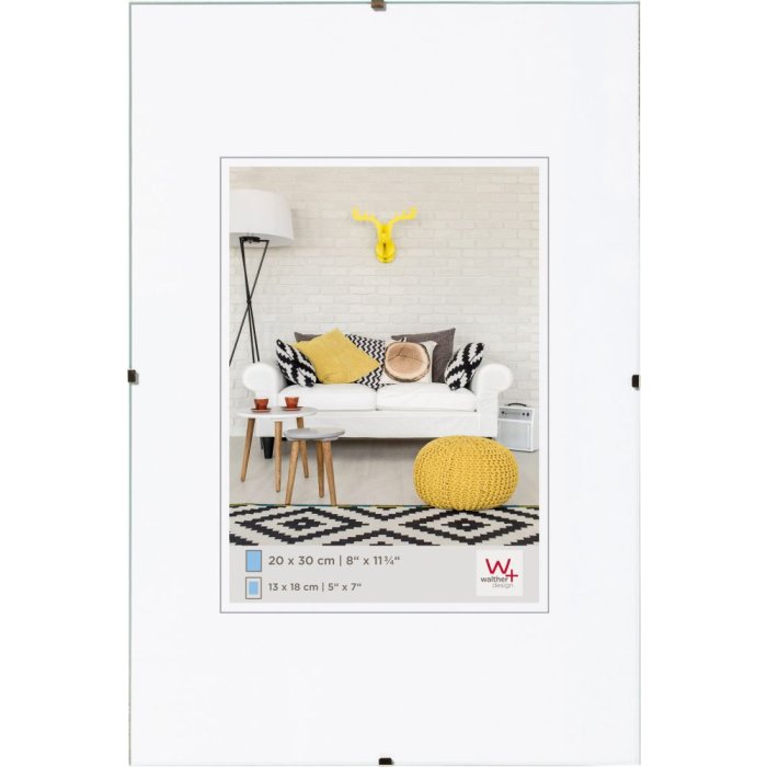 Clip frame with mount 42x60 cm, clear glass